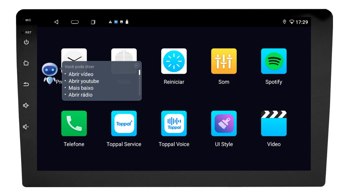 Central Multimídia 9'p 6GB RAM Android 14