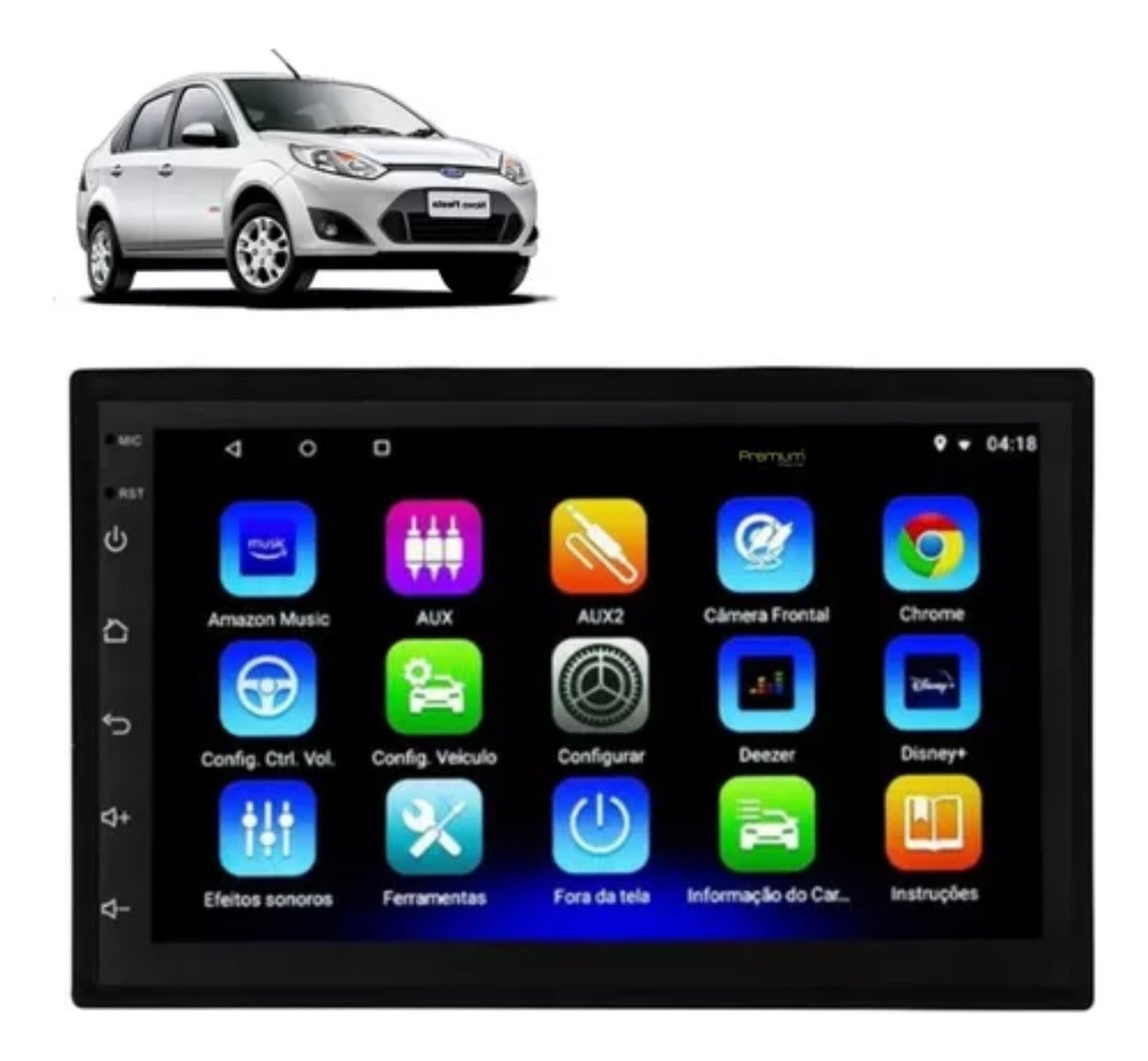 CENTRAL MULTIMIDIA FIESTA TOP LINHA