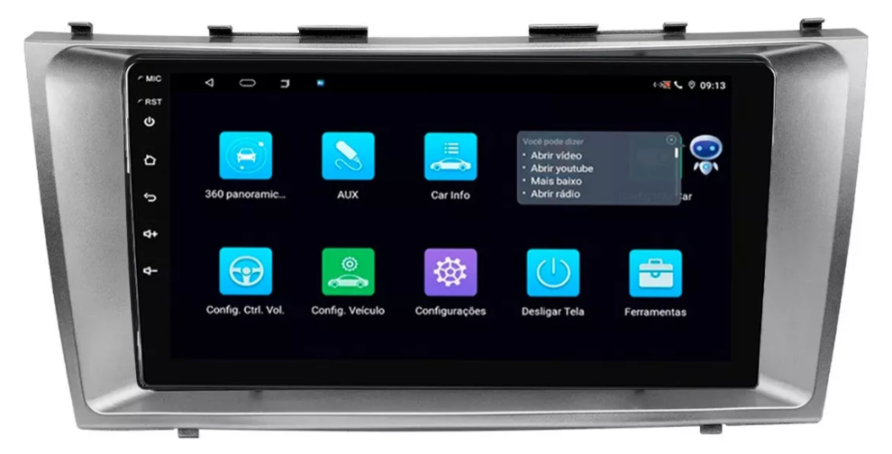 Multimidia Camry 9p Android Octacore 4GB Carplay