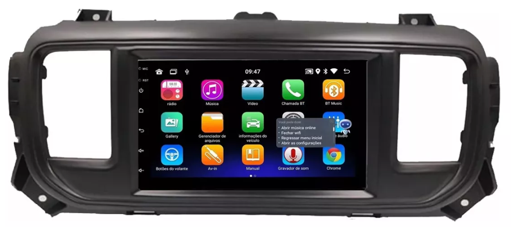 Multimidia Citroen Jumpy 7p Android OctaCore 4gb Carplay Voz