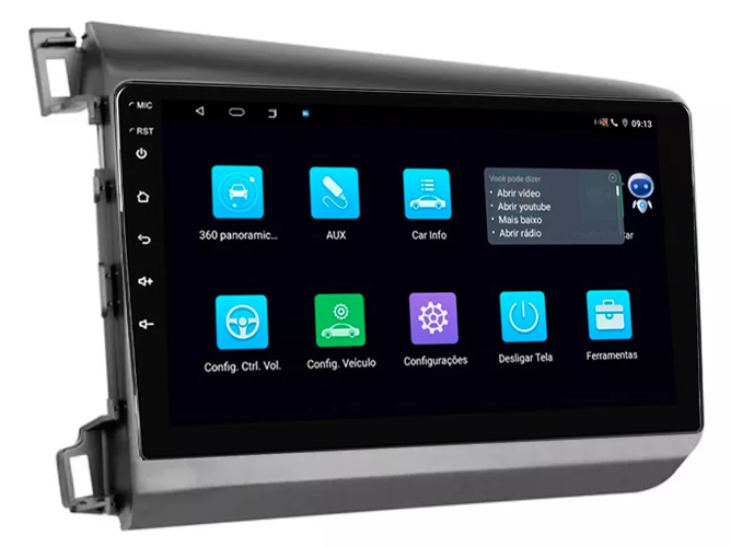 Multimidia Civic G9 9p Android Octacore 4GB Carplay