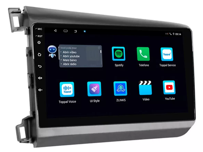 Multimidia Civic G9 9p Android Octacore 4GB Carplay