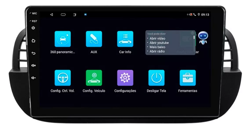Multimidia Fiat 500 9p Android Octacore 6gb Carplay 4g