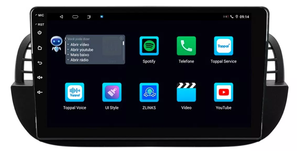 Multimidia Fiat 500 9p Android Octacore 6gb Carplay 4g