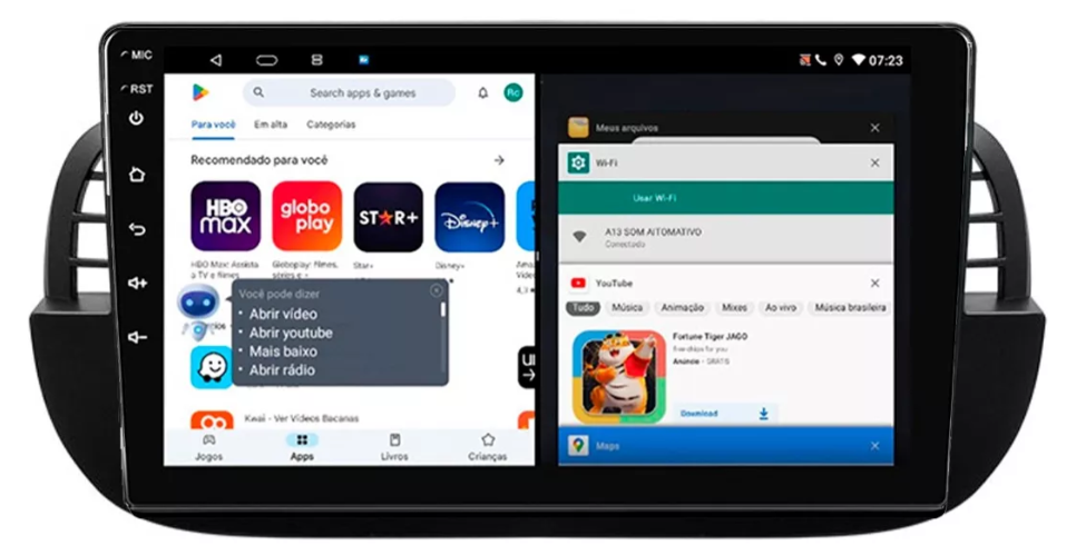 Multimidia Fiat 500 9p Android Octacore 6gb Carplay 4g