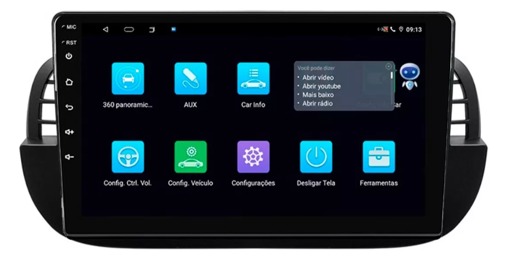 Multimidia Fiat 500 9p Android Quadcore 2gb Carplay