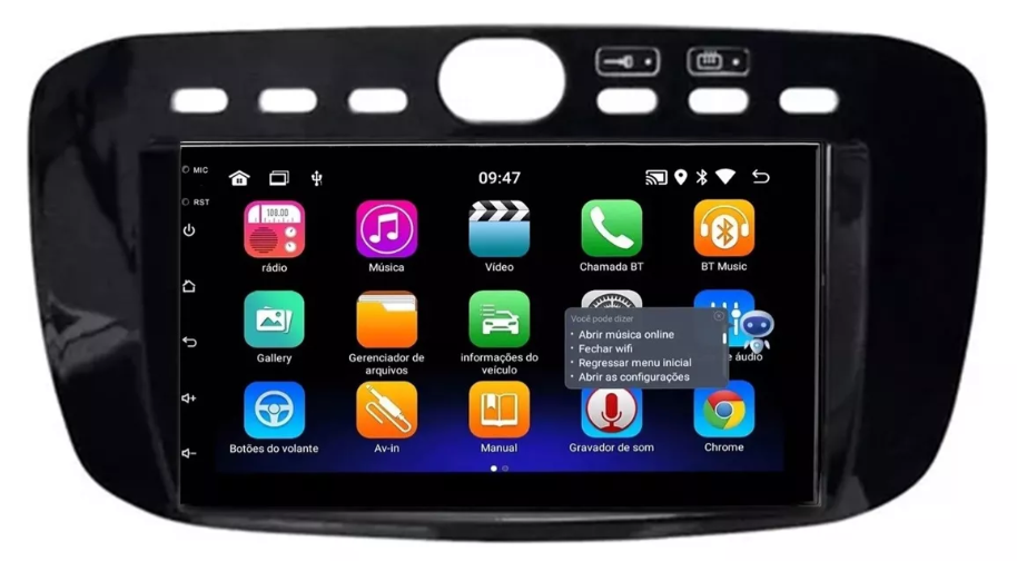 Multimidia Fiat Linea 7p Android OctaCore 4gb Carplay Voz
