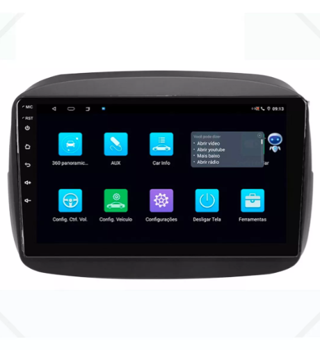 Multimidia Fiat Mobi 9p Android Octacore 4GB Carplay - COD 503