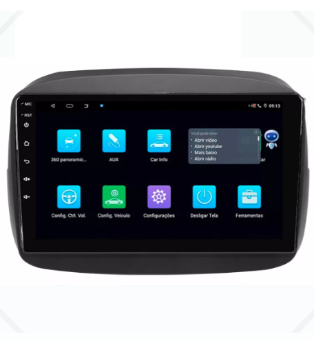Multimidia Fiat Mobi 9p Android Octacore 4GB Carplay - COD 709