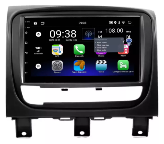 Multimidia Fiat Palio 7p Android OctaCore 4gb Carplay Voz