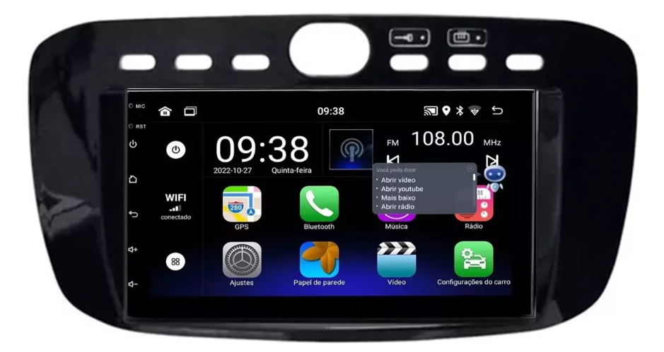 Multimidia Fiat Punto 7p Android OctaCore 4gb Carplay Voz - COD 291
