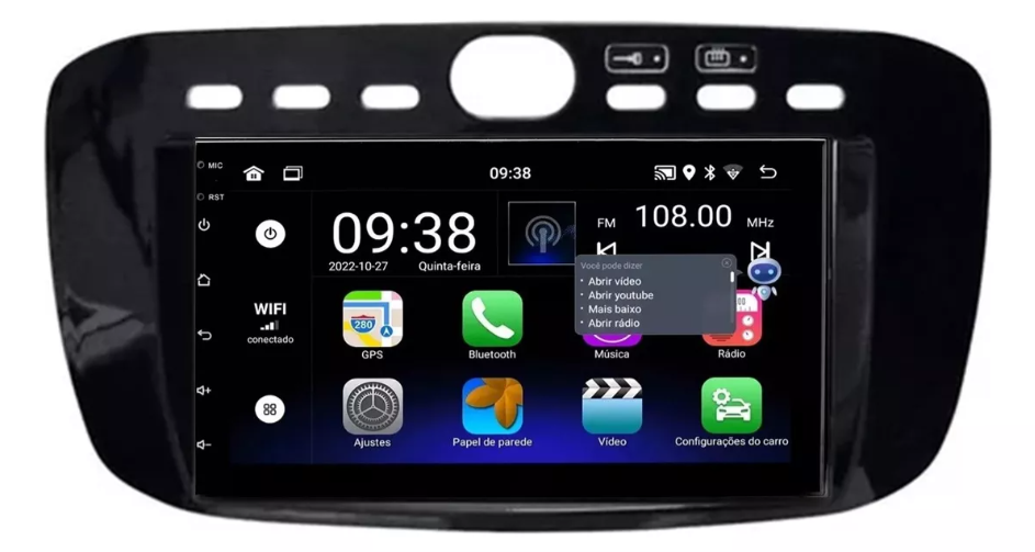 Multimidia Fiat Punto 7p Android OctaCore 4gb Carplay Voz - COD 397