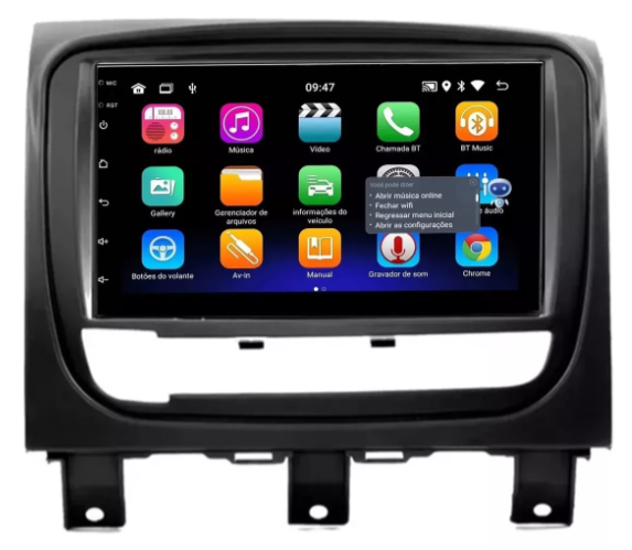 Multimidia Fiat Strada 7p Android OctaCore 4gb Carplay Voz - COD 299