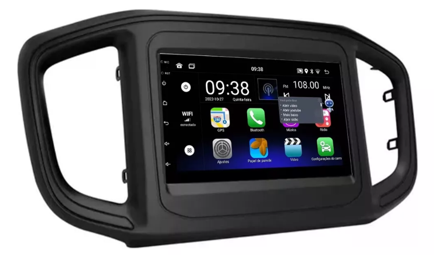 Multimidia Fiat Strada 7p Android OctaCore 4gb Carplay Voz - COD 405