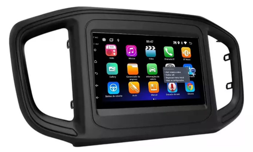 Multimidia Fiat Strada 7p Android OctaCore 4gb Carplay Voz - COD 405
