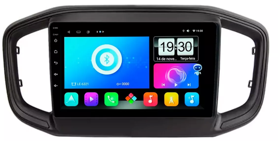 Multimidia Fiat Strada 9p Android Octacore 4GB Carplay