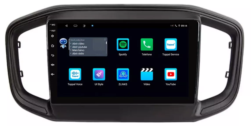 Multimidia Fiat Strada 9p Android Octacore 4GB Carplay