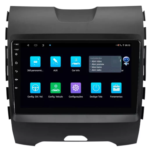 Multimidia Ford Edge 9p Android Octacore 4GB Carplay