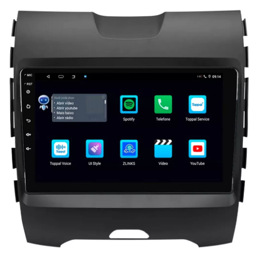 Multimidia Ford Edge 9p Android Octacore 4GB Carplay