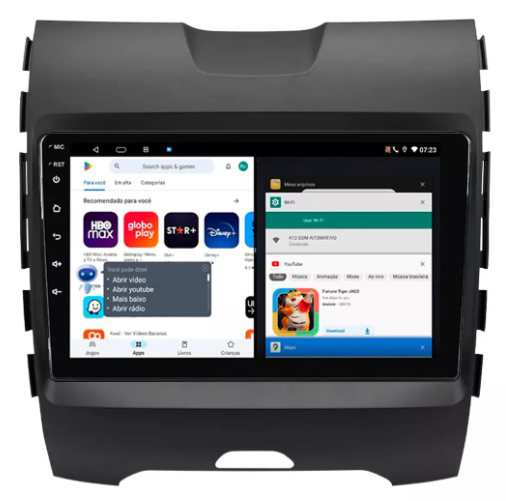 Multimidia Ford Edge 9p Android Octacore 4GB Carplay