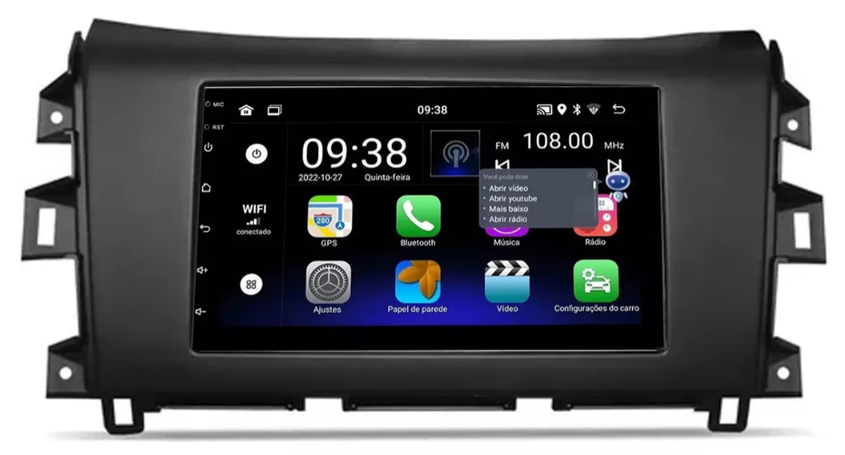 Multimidia Frontier 17/22 7p Android OctaCore 4gb Carplay Voz