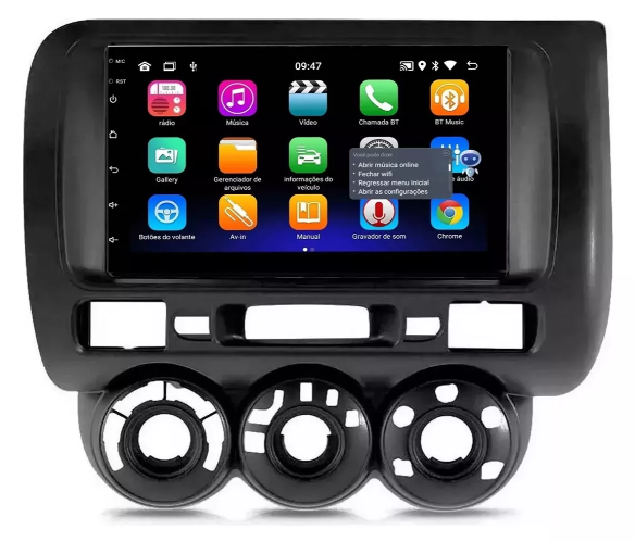 Multimidia Honda Fit 7p Android OctaCore 4gb Carplay Voz