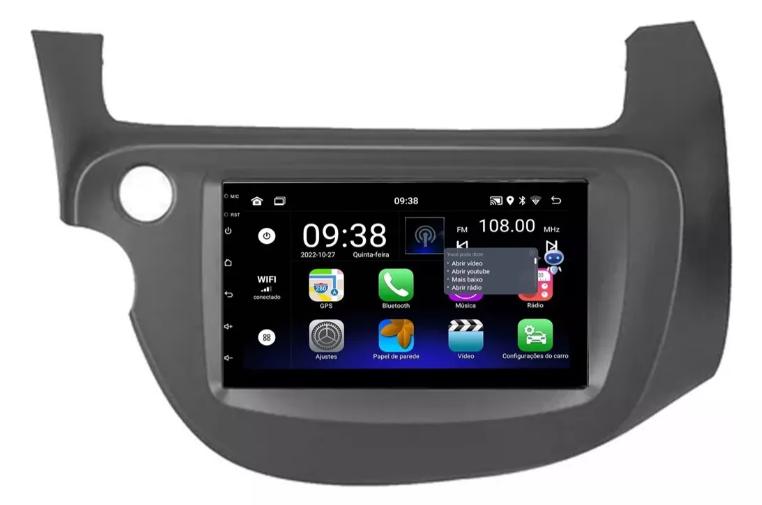 Multimidia Honda Fit G2 7p Android OctaCore 4gb Carplay Voz