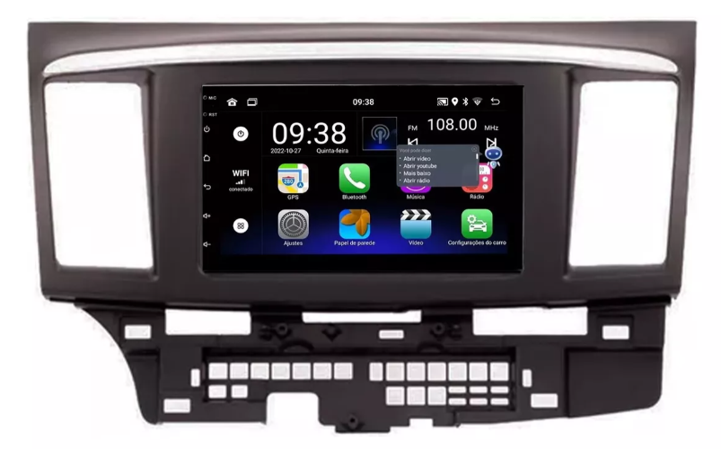 Multimidia Lancer 7p Android OctaCore 4gb Carplay Voz