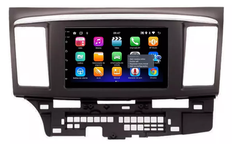 Multimidia Lancer 7p Android OctaCore 4gb Carplay Voz