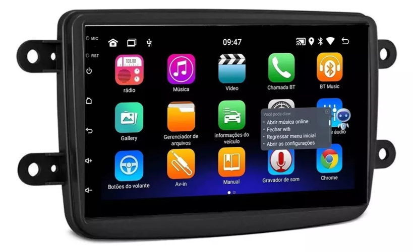 Multimidia Logan 7p Android OctaCore 4gb Carplay Voz
