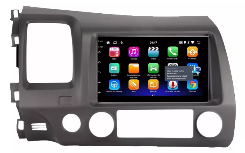 Multimidia New Civic 7p Android OctaCore 4gb Carplay Voz