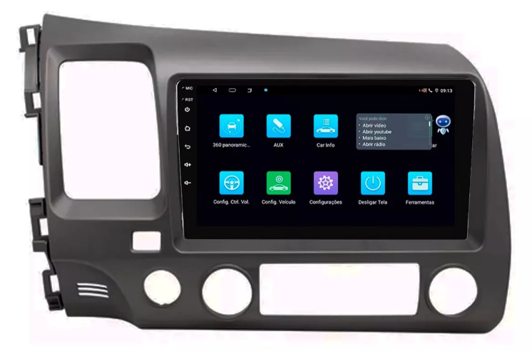 Multimidia New Civic 9p Android Octacore 4GB Carplay