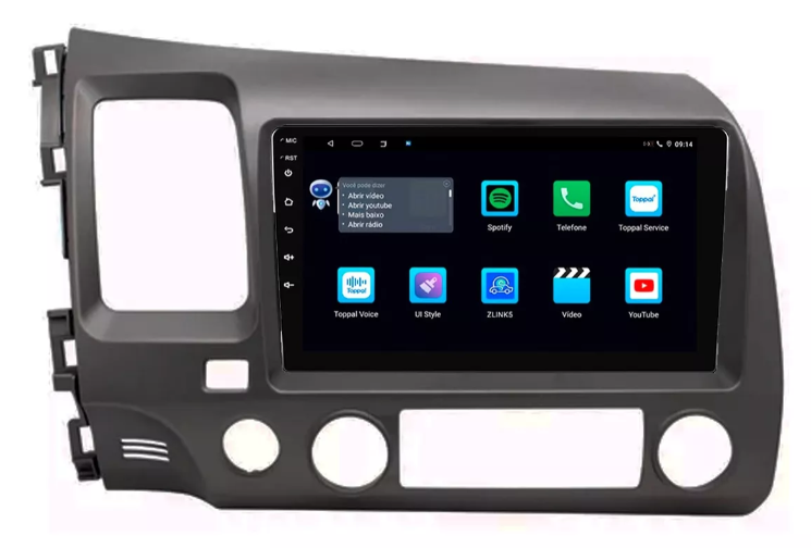 Multimidia New Civic 9p Android Octacore 4GB Carplay