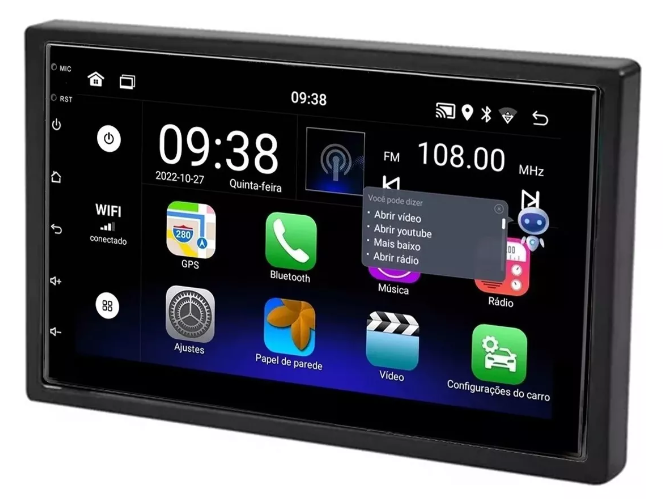 Multimidia New Fit 7p Android OctaCore 4gb Carplay Voz