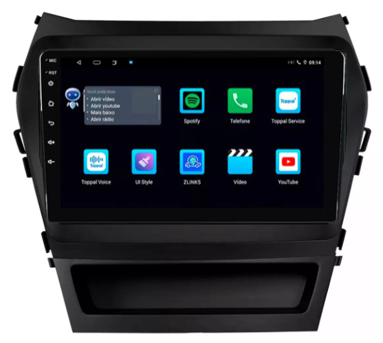 Multimidia New Santa Fe 9p Android Octacore 4GB Carplay