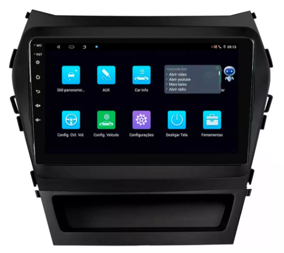 Multimidia New Santa Fe 9p Android Quadcore 2gb Carplay