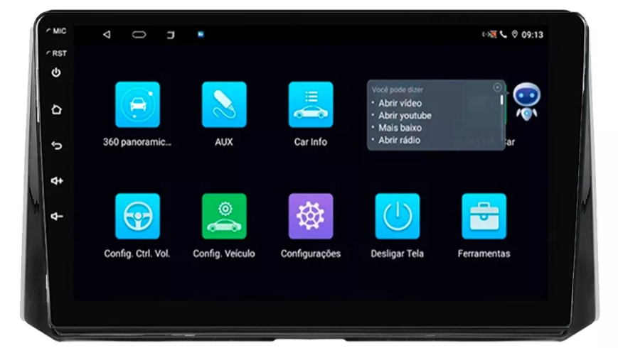 Multimidia Novo Corolla 9p Android Octacore 4GBCarplay
