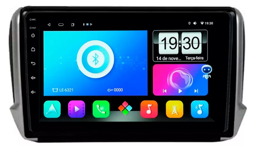 Multimidia Peugeot 2008 9p Android Octacore 4GB Carplay