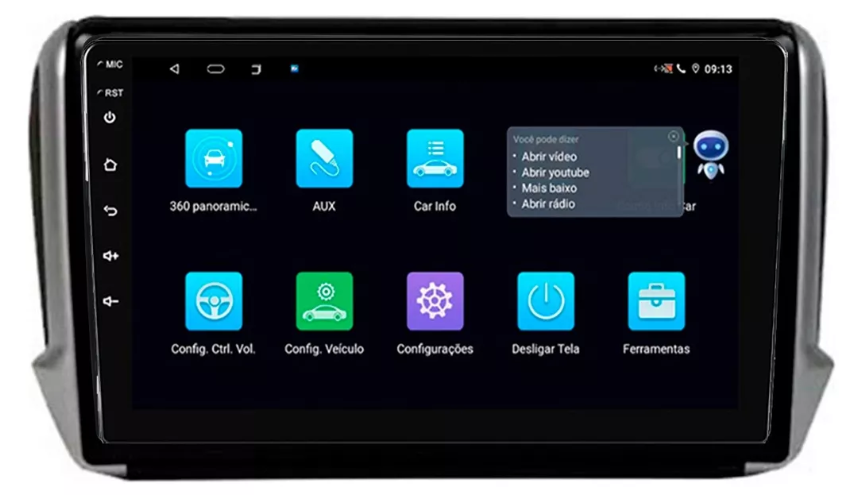 Multimidia Peugeot 2008 9p Android Octacore 4GB Carplay