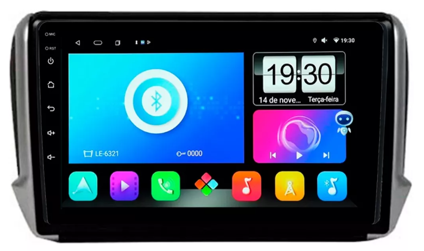 Multimidia Peugeot 2008 9p Android Octacore 6gb Carplay 4g