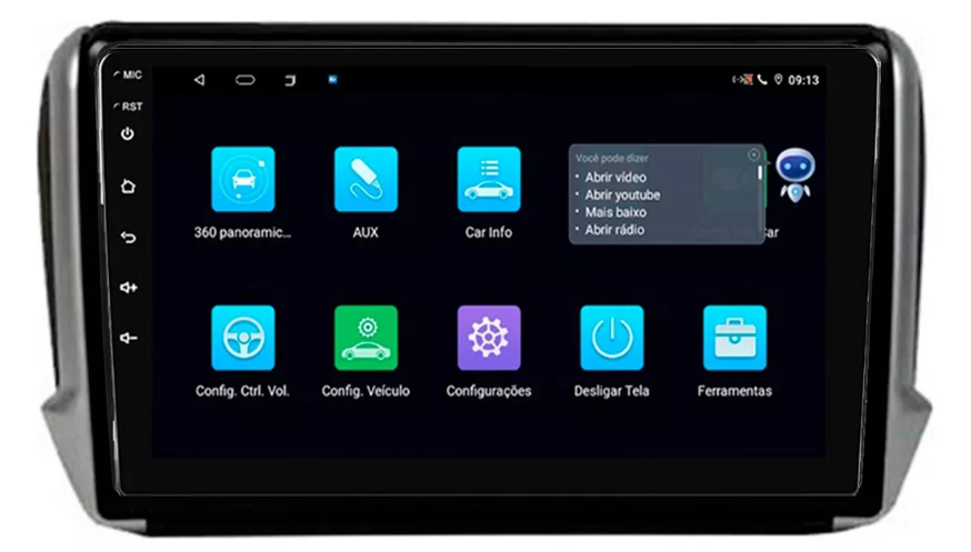 Multimidia Peugeot 2008 9p Android Octacore 6gb Carplay 4g