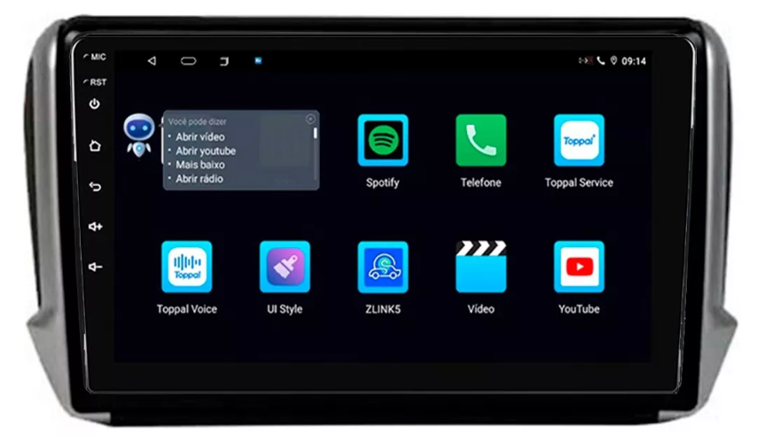 Multimidia Peugeot 2008 9p Android Octacore 6gb Carplay 4g
