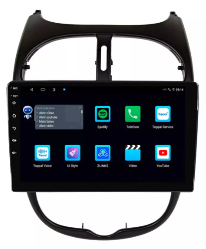 Multimidia Peugeot 206 9p Android Octacore 4GB Carplay