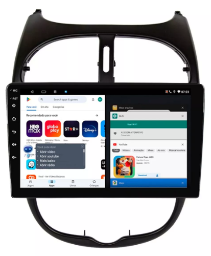 Multimidia Peugeot 206 9p Android Octacore 4GB Carplay