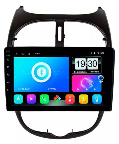 Multimidia Peugeot 206 9p Android Octacore 6gb Carplay 4g
