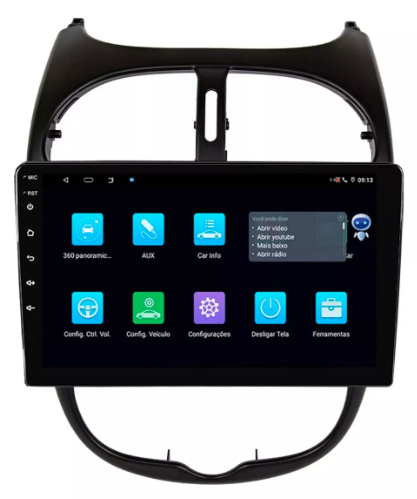 Multimidia Peugeot 206 9p Android Octacore 6gb Carplay 4g