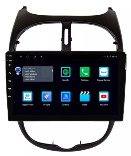 Multimidia Peugeot 206 9p Android Octacore 6gb Carplay 4g