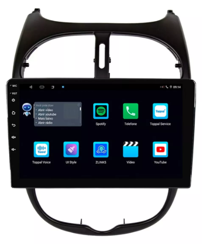 Multimidia Peugeot 206 9p Android Quadcore 2gb Carplay