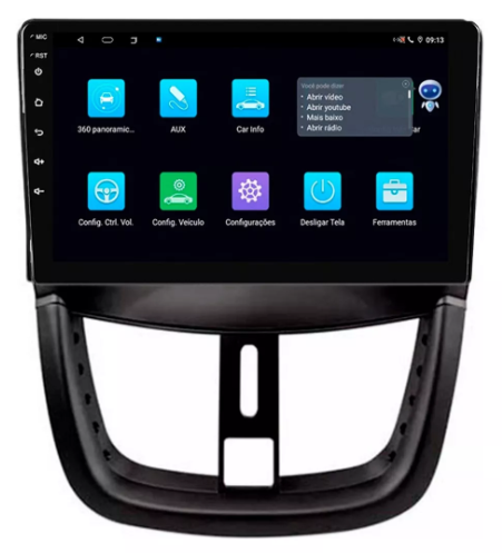 Multimidia Peugeot 207 9p Android Octacore 4GB Carplay
