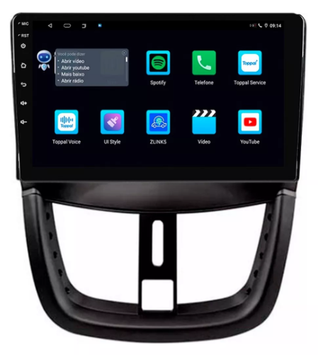 Multimidia Peugeot 207 9p Android Octacore 4GB Carplay